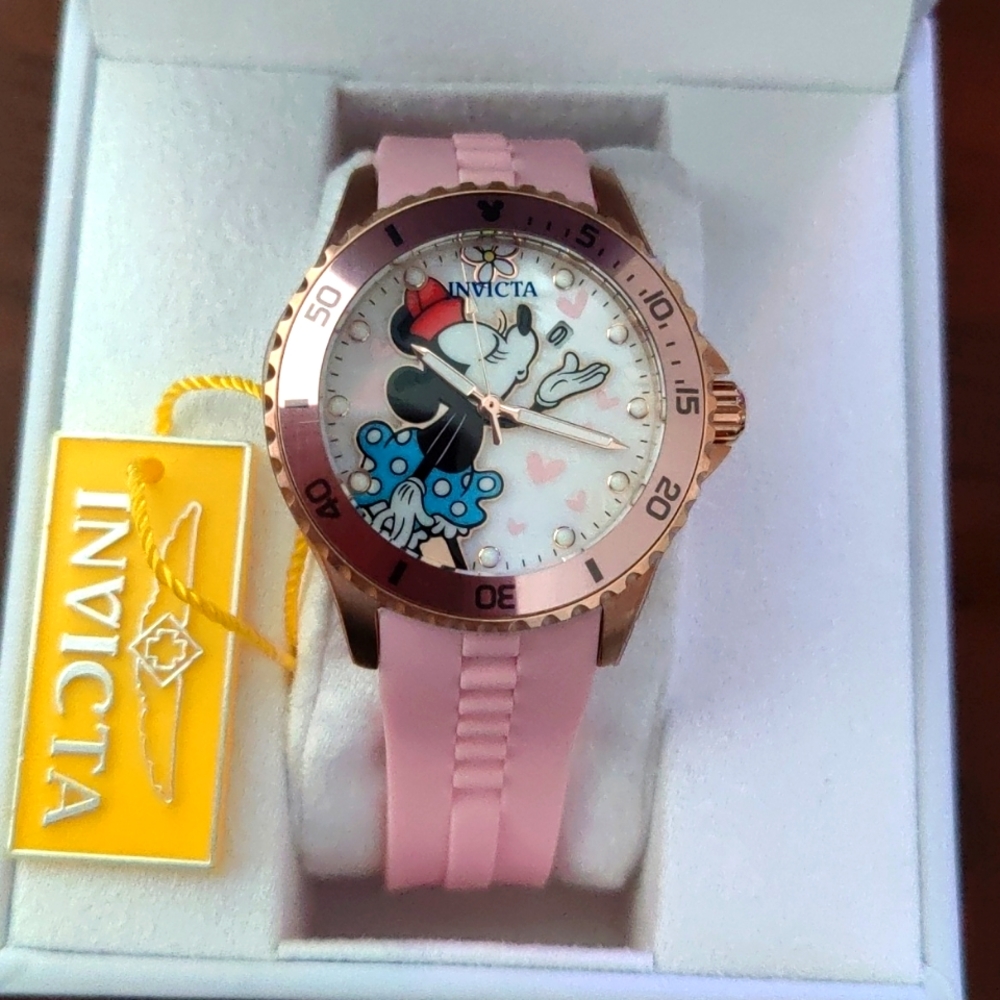 Invicta Disney Limited Edition Minnie Mouse Women's Watch w/Mother of Pearl Dial